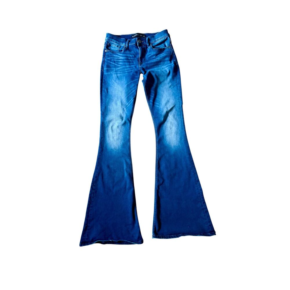 Express Bell Flare Blue Jeans SIZE 4 Retro Denim Y2K